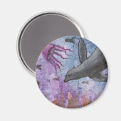 Seelöwe und Krake Magnet (Vorderseite/Rückseite)