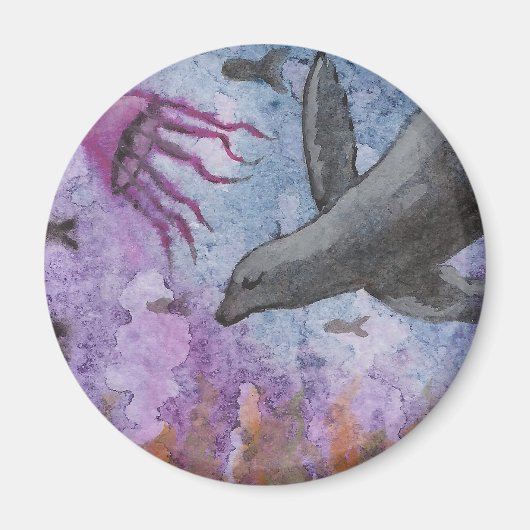 Seelöwe und Krake Magnet (Vorne)