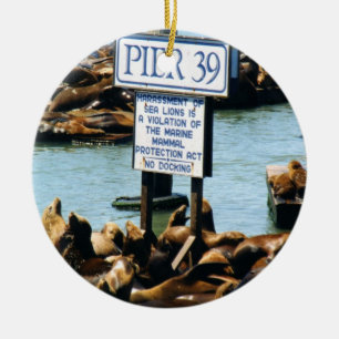 Seelöwe-Verzierung des Pier-39 Keramik Ornament