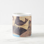 Seelöwen bei der Tasse am Arbeitsplatz (Mittel)