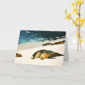 Seelöwen Spooning Karte (Gelbe Blume)