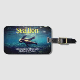 Seelöwen unter Wasser Gepäckanhänger