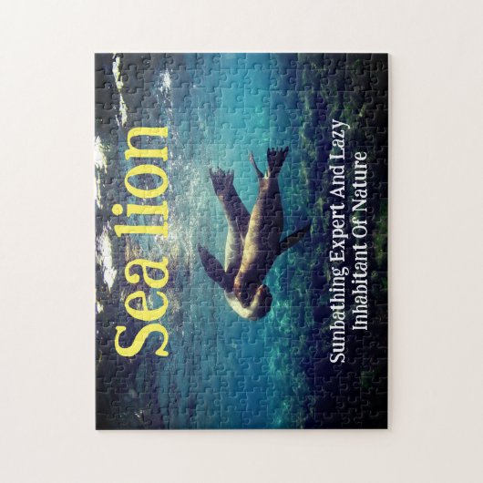 Seelöwen unter Wasser Puzzle (Vertikal)