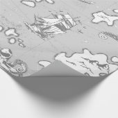 Seemann-Antik-Pirat-Karte Geschenkpapier (Ecke)