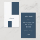 Seemann-blaues modernes geometrisches visitenkarte (Vorne/Hinten)