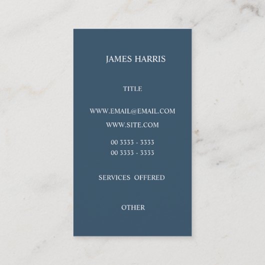 Seemann-blaues modernes geometrisches visitenkarte (Rückseite)