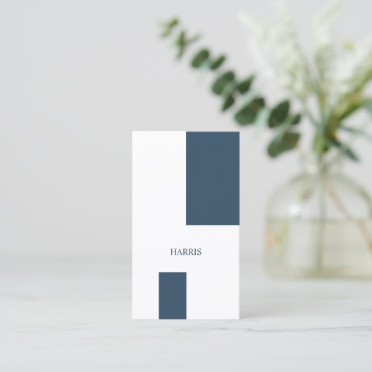 Seemann-blaues modernes geometrisches visitenkarte (Stehend Vorderseite)