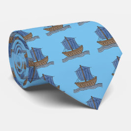 Seemann! Blaues Segelschiff Schlips Krawatte