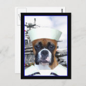 Seemann Boxer Dog Postcard Postkarte (Vorne/Hinten)
