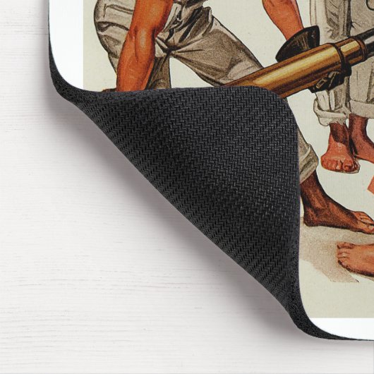 Seemann-große Stücke, die das große Gewehr laden Mousepad (Ecke)