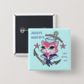 Seemann-Kätzchen Kat™ - Knopf Button (Vorne & Hinten)