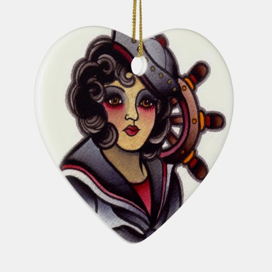 Seemann-Mädchen Keramikornament (Rechts)