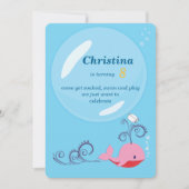 Seemann-Mädchen-Wal-Geburtstag Einladung (Vorderseite)