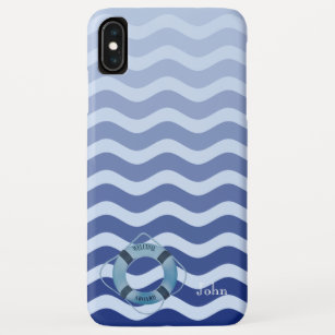 Seemann Navy Blue Waves Streifen Case-Mate iPhone Hülle