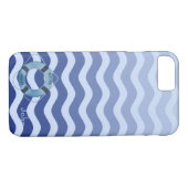 Seemann Navy Blue Waves Streifen Case-Mate iPhone Hülle (Rückseite (Horizontal))