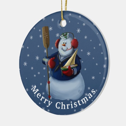 Seemann Snowman-Ornament-Geschenk Keramik Ornament (Links)