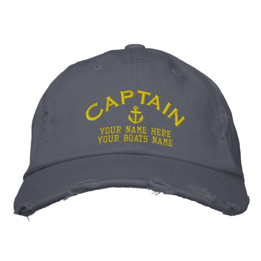 Seemannboot captains Segeln Bestickte Baseballkappe (Vorderseite)
