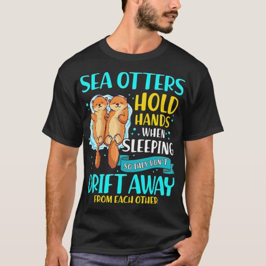 Seemänner halten Hände, wenn sie Niedlichen Otter T-Shirt (Vorderseite)