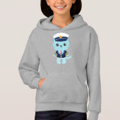Seemännerkatze, Sailor Hat, Bootsführer, Blue Cat Hoodie (Vorderseite)