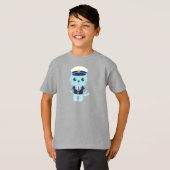 Seemännerkatze, Sailor Hat, Bootsführer, Blue Cat T-Shirt (Vorne ganz)