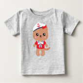 Seemännerkatze, Sailor Hat, Bootsführer, Brown Cat Baby T-shirt (Vorderseite)