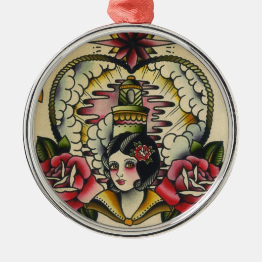 Seemannmädchen 1 ornament aus metall (Vorne)