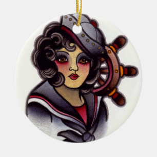 Seemannmädchen Keramikornament