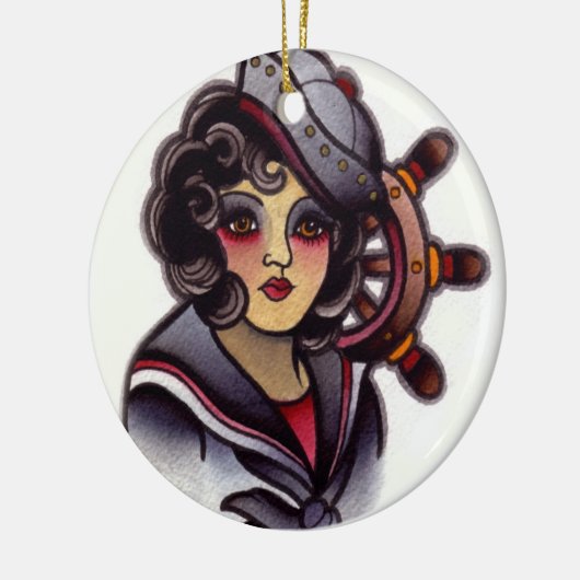 Seemannmädchen Keramikornament (Links)