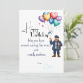 Seemanns Geburtstag Karte (Stehend Vorderseite)