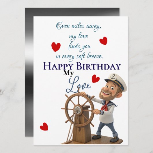 Seemanns Geburtstag Karte (Vorne/Hinten)