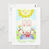 Seemannshase Happy Day! Postcard! Postkarte (Vorne/Hinten)