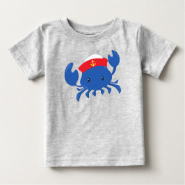 Seemannskrebs, Niedliche Krabbe, Segelhut, Meer, S Baby T-shirt