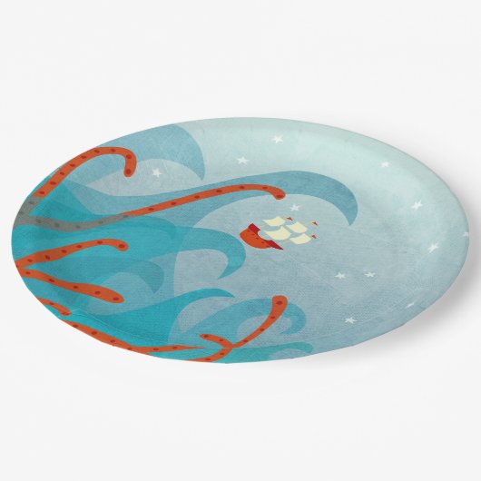 Seemannsschiff Pappteller (Schrägansicht)