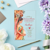 Seemantham Indian Baby Shower Valaikappu Mutter Acryleinladungen (In Situ (Hochzeit))