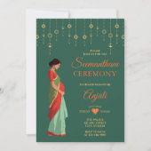 Seemantham Zeremonie Traditionelle indische Babydu Einladung (Vorderseite)