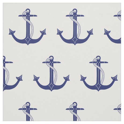 Seemarine-Blau-Anker-Muster Stoff (Muster)