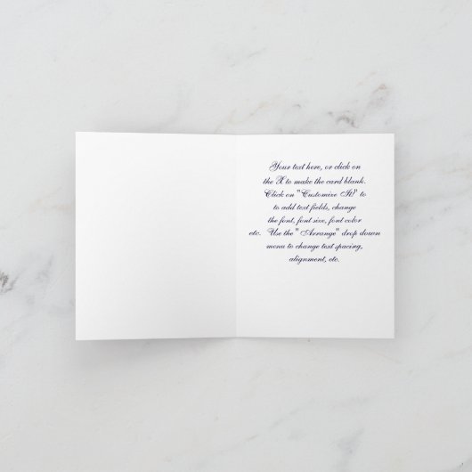 Seemarine-Blau-Anker-Silber weißes V danken Ihnen Dankeskarte (Innenseite)