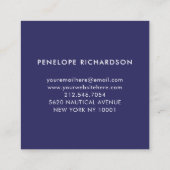 Seemarine-Blau-Blumenanker der Blumen-| Quadratische Visitenkarte (Rückseite)