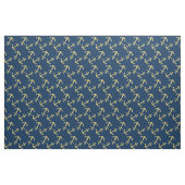 Seemarine-Blau-GoldGlitzer-Anker-Muster Stoff (Yard (91,4 cm))