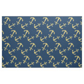 Seemarine-Blau-GoldGlitzer-Anker-Muster Stoff (Fat Quarter (45,7 x 55,9 cm))