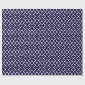 Seemarine-Blau Quatrefoil Geschenkpapier (Flach)