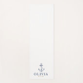 Seemarine-Blau-Skizze-Anker-Monogramm | Yogamatte (Vorderseite)