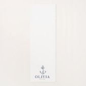 Seemarine-Blau-Skizze-Anker-Monogramm | Yogamatte (Rückseite)