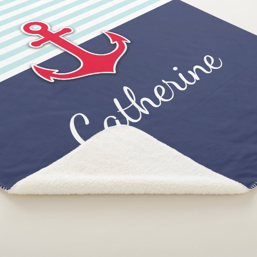 Seemarine-blaues Rot-Anker fertigen Sherpadecke (3/4)