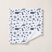 Seemarine-Blauwal-Delphin-Anker Badhandtuch Set (Waschlappen)
