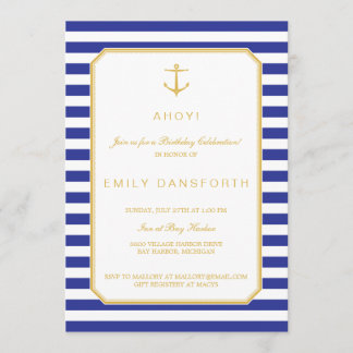 Seemarine-u. Goldgeburtstags-Party Einladung
