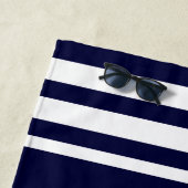 Seemarine-Weiß-Streifen anker-Kapitän-Name | Strandtuch (Beispiel)