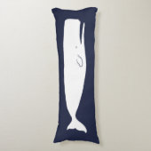 Seemarine-weißer Wal-u. Marine-Blau Seitenschläferkissen (Vorderseite Vertikal)