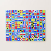 Seemarineflaggen-Doppelt-Puzzlespiel Puzzle (Horizontal)