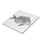 Seemarinekunstillustration der Vintagen Fische Fliese (Seite)